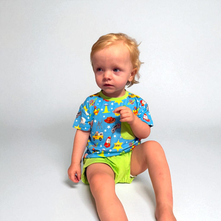 Two Piece Pocket T & Shorts Set - Space Cowboy