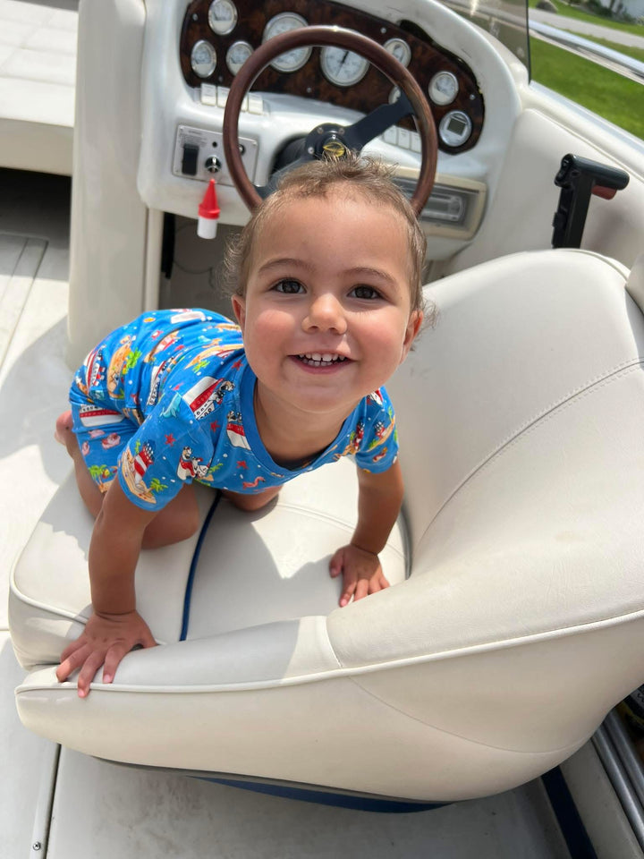 Two-Piece PJ Shorts Set - Buoys & Gulls