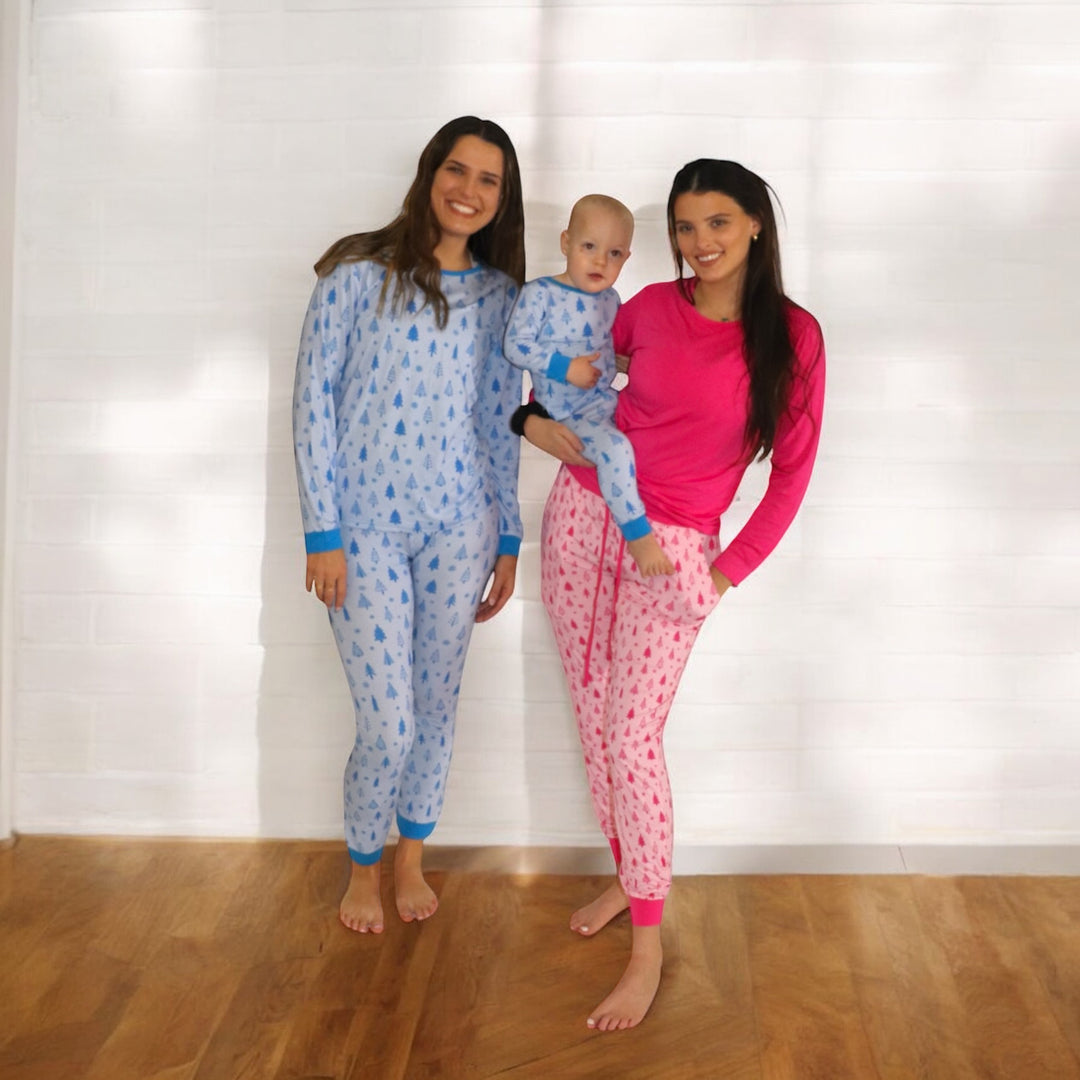 Adult  Womens PJ's - Candy Colored Christmas Pink