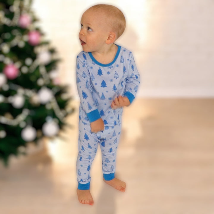 Two-Piece Pajama -  Candy Colored Christmas - Blue