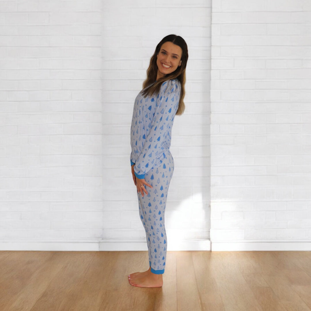 Two-Piece Pajama -  Candy Colored Christmas - Blue