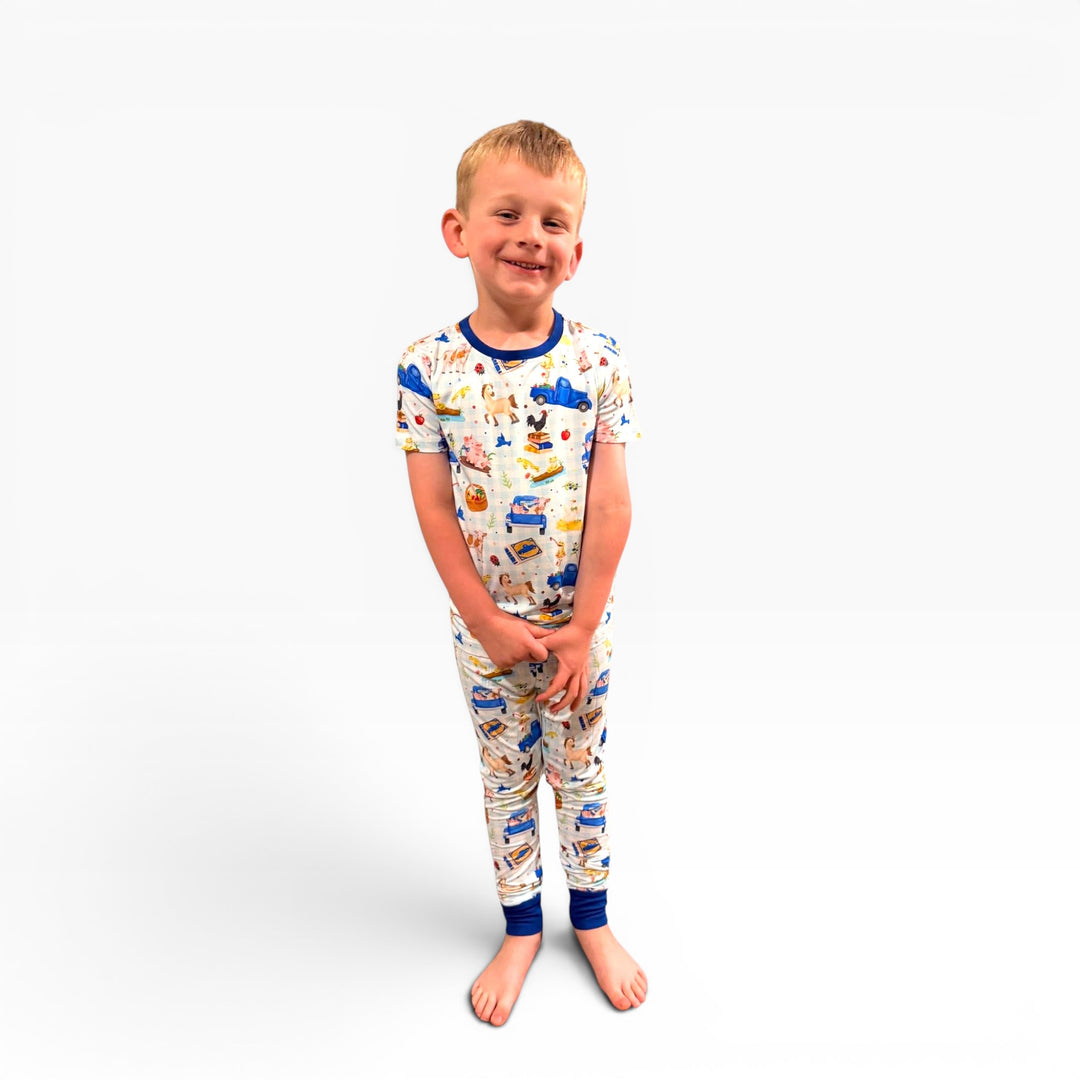 Two-Piece Pajamas - Blue Truck Inspired