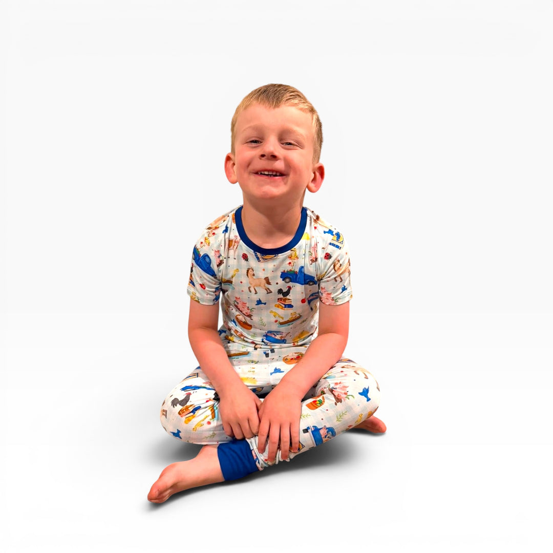 Two-Piece Pajamas - Blue Truck Inspired