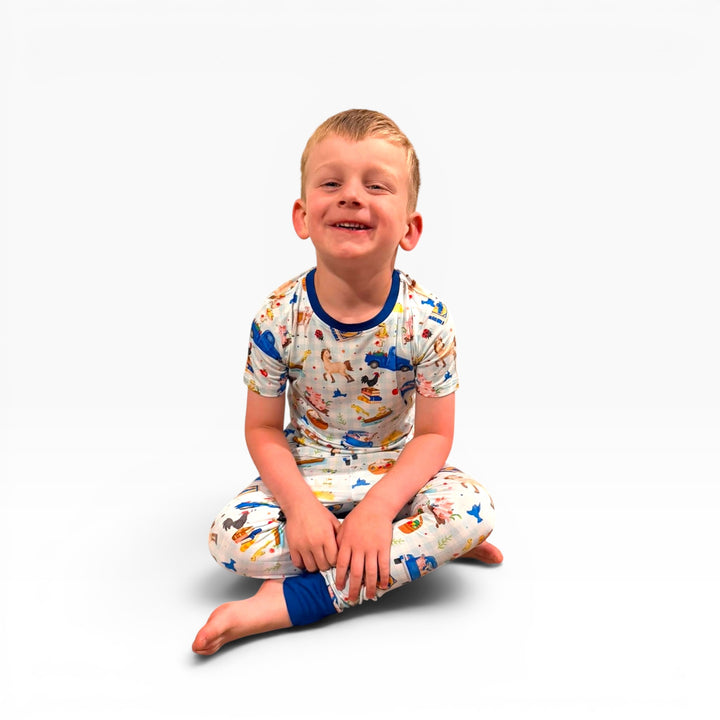 Two-Piece Pajamas - Blue Truck Inspired