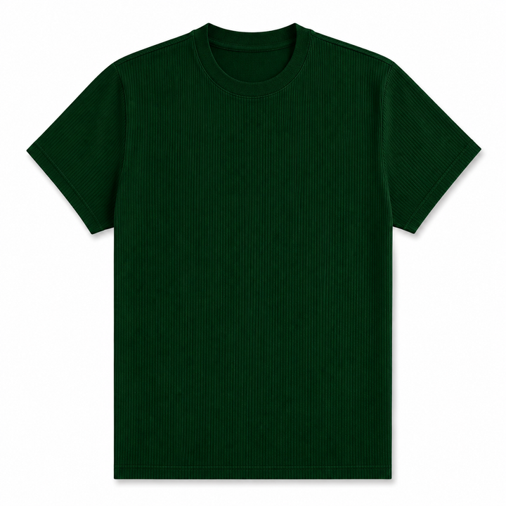 Mens Short Sleeve TShirt   - Christmas - Green Ribbed