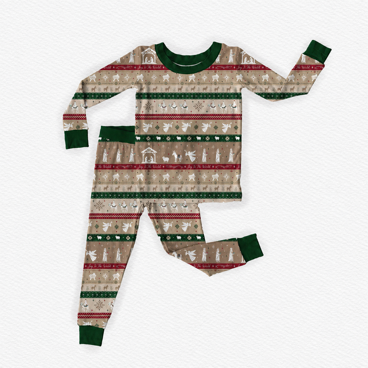 Two-Piece Pajamas - Christmas - Nativity Ribbed
